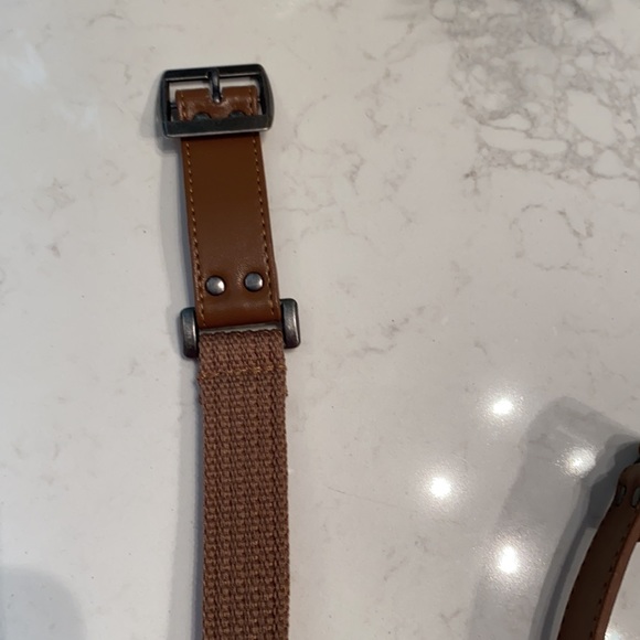 Brown woven and leather belt - Picture 2 of 4